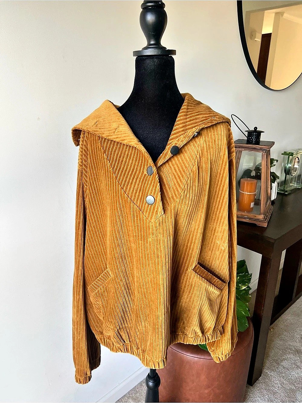 Free People Serena Corduroy Pullover in Brown Size Medium